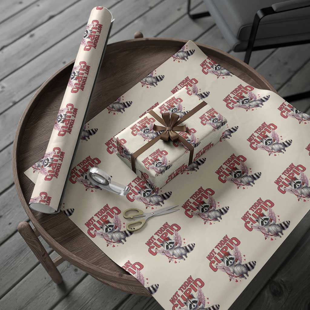Funny Raccoon Cupid Anti Valentine Wrapping Paper Roll Not Today Cupid