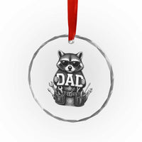 Funny Raccoon Dad Mechanic Crystal Glass Ornament Trash Panda Fathers Day Gift