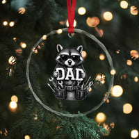 Funny Raccoon Dad Mechanic Crystal Glass Ornament Trash Panda Fathers Day Gift