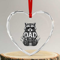 Funny Raccoon Dad Mechanic Heart Crystal Glass Ornament Trash Panda Fathers Day Gift