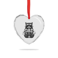 Funny Raccoon Dad Mechanic Heart Crystal Glass Ornament Trash Panda Fathers Day Gift