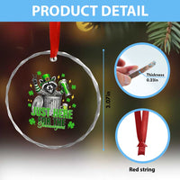Funny Raccoon Drinking Beer St Patricks Day Crystal Glass Ornament Just Here For The Shenanigans