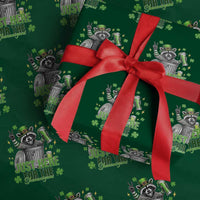 Funny Raccoon Drinking Beer St Patricks Day Wrapping Paper Roll Just Here For The Shenanigans