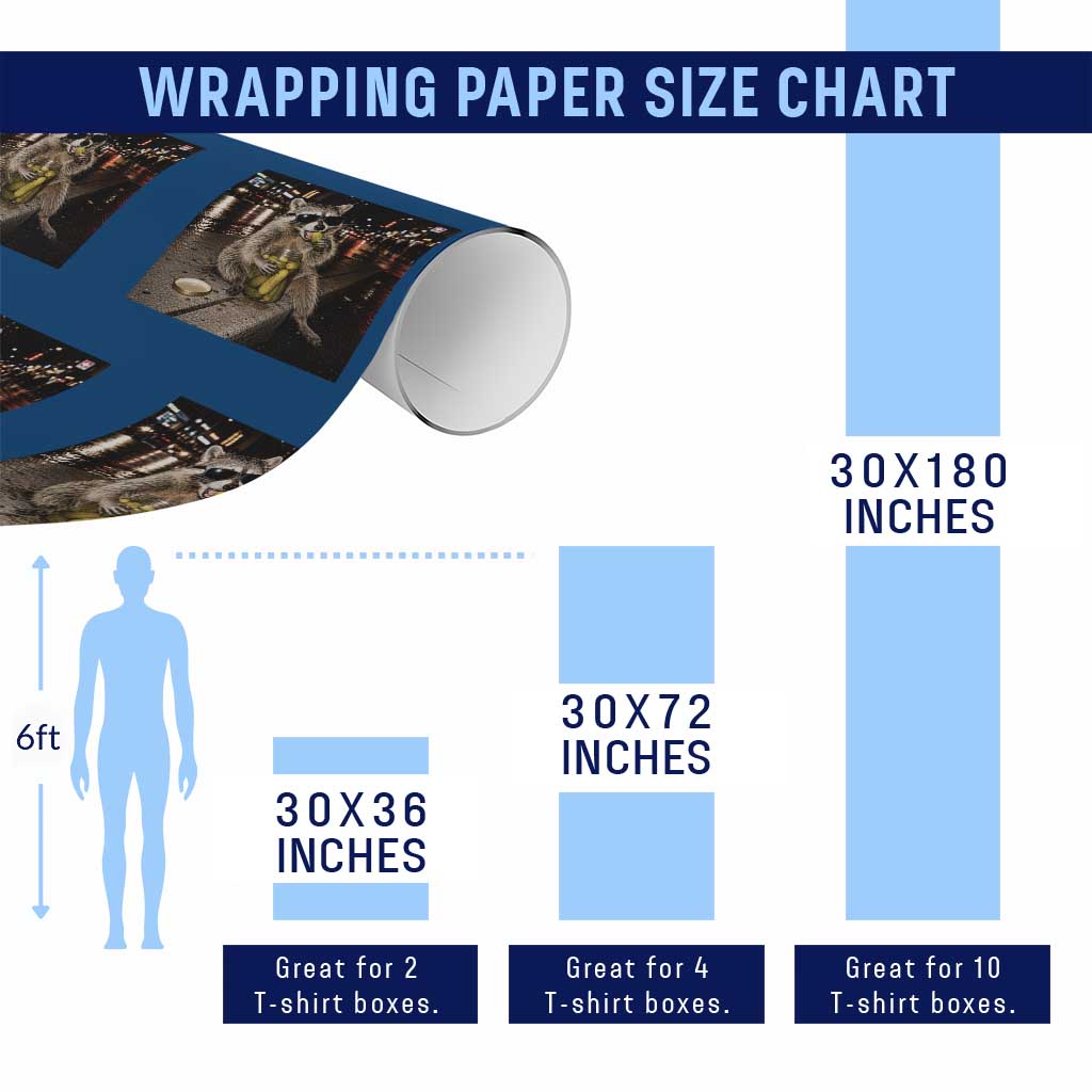 Funny Raccoon Eating Pickles Meme Wrapping Paper Roll