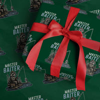 Funny Raccoon Fishing Wrapping Paper Roll Master Baiter Fisherman