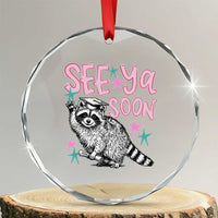 Funny Raccoon Graduation Crystal Glass Ornament Senior Grad 2026 See Ya Soon