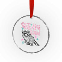 Funny Raccoon Graduation Crystal Glass Ornament Senior Grad 2026 See Ya Soon