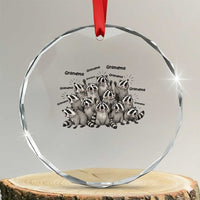 Funny Raccoon Grandma Crystal Glass Ornament Grandmother Chaos Trash Panda