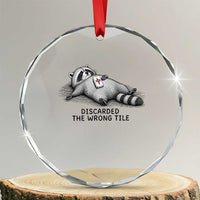 Funny Raccoon Mahjong Lovers Crystal Glass Ornament Discarded The Wrong Tile