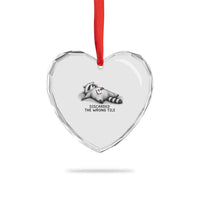 Funny Raccoon Mahjong Lovers Heart Crystal Glass Ornament Discarded The Wrong Tile