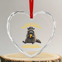 Funny Raccoon Meme Heart Crystal Glass Ornament In The Interest Of Full Transparency It Was Not Easy Peasy Lemon Squeezy