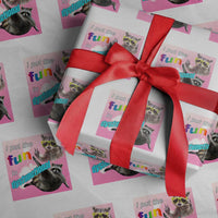 Funny Raccoon Meme Wrapping Paper Roll I Put The Fun In Dysfunctional