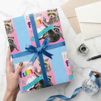 Funny Raccoon Meme Wrapping Paper Roll I Put The Fun In Dysfunctional
