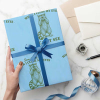 Funny Raccoon Meme Wrapping Paper Roll Sometimes When I Close My Eyes I Cant See Vintage Trash Panda