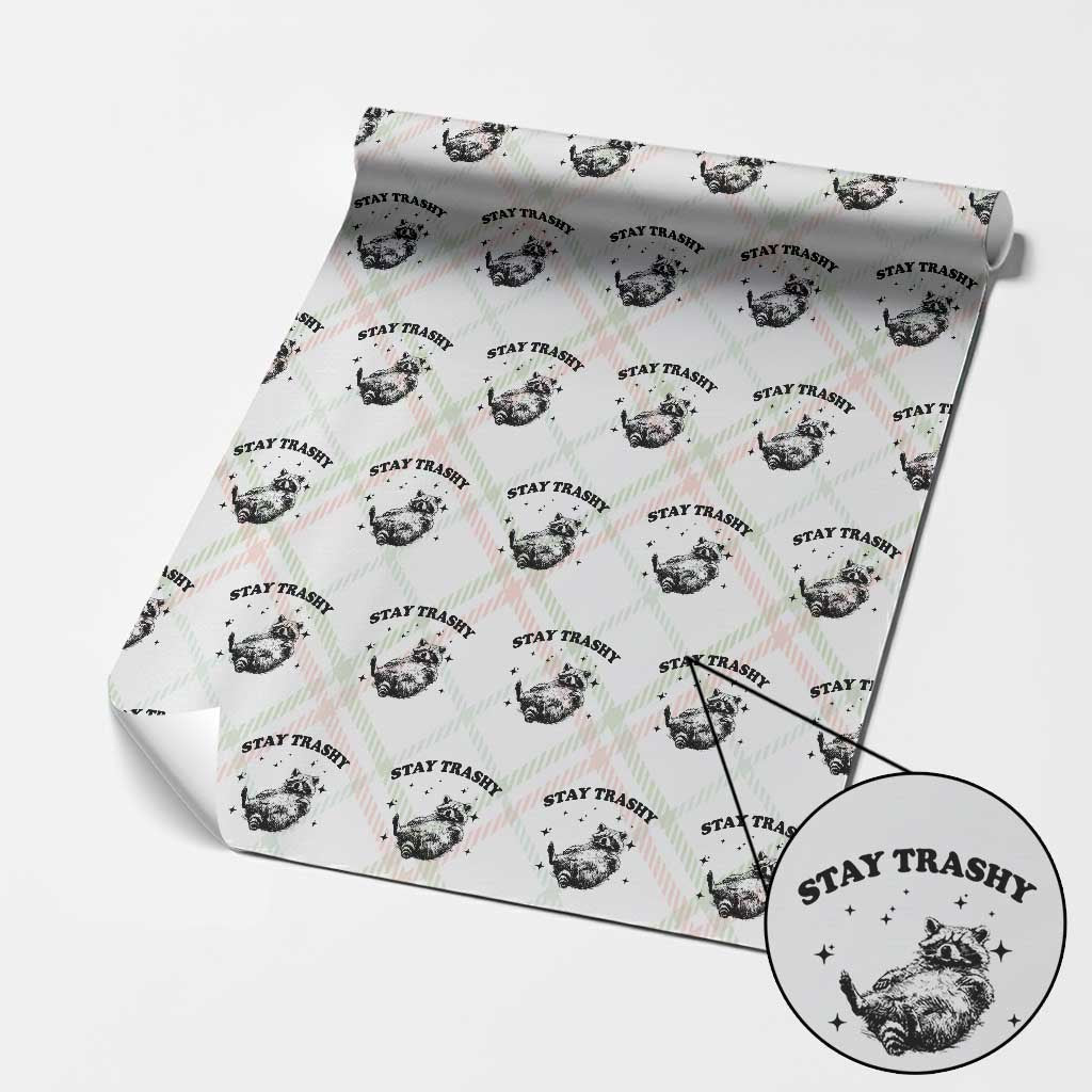 Funny Raccoon Meme Wrapping Paper Roll Stay Trashy