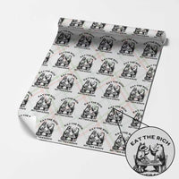 Funny Raccoon Possum Meme Wrapping Paper Roll Eat The Rich Not Their Scraps Sarcasm Retro Minimalist