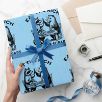 Funny Raccoon Possum Meme Wrapping Paper Roll Eat The Rich Not Their Scraps Sarcasm Retro Minimalist