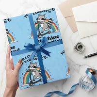 Funny Raccoon Rainbow Wrapping Paper Roll Your Little Ray Of Sarcastic Sunshine Has Arrived - Wonder Print Shop