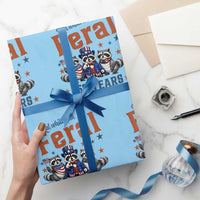 Funny Raccoon Red White And Feral America 250 Wrapping Paper Roll