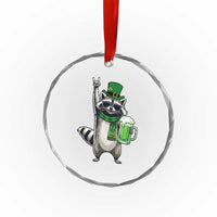 Funny Raccoon Rock On Crystal Glass Ornament St Patricks Day Gift