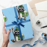 Funny Raccoon Rock On Wrapping Paper Roll St Patricks Day Gift