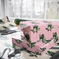 Funny Raccoon Rock On Wrapping Paper Roll St Patricks Day Gift