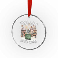 Funny Raccoon Rollin Into 2026 Crystal Glass Ornament New Year Dumpster Fire Firework - Wonder Print Shop