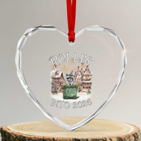 Funny Raccoon Rollin Into 2026 Heart Crystal Glass Ornament New Year Dumpster Fire Firework - Wonder Print Shop