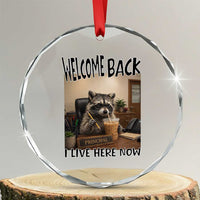 Funny Raccoon School Principal Crystal Glass Ornament Welcom Back To School