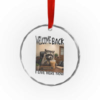 Funny Raccoon School Principal Crystal Glass Ornament Welcom Back To School