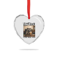 Funny Raccoon School Principal Heart Crystal Glass Ornament Welcom Back To School