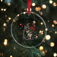 Funny Raccoon Scooter Anti Valentine Crystal Glass Ornament Love Is In The Air Try Not To Breathe - Wonder Print Shop