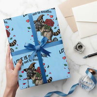 Funny Raccoon Scooter Anti Valentine Wrapping Paper Roll Love Is In The Air Try Not To Breathe - Wonder Print Shop