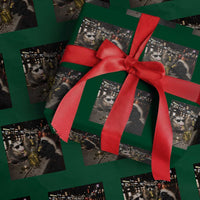 Funny Raccoon Skunk Possum Eating Pickles Wrapping Paper Roll Support Local Street Cats Retro Animal Meme