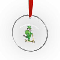 Funny Raccoon St Patricks Day Meme Crystal Glass Ornament Off To Get Shamrocked