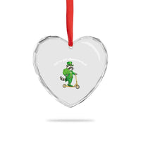 Funny Raccoon St Patricks Day Meme Heart Crystal Glass Ornament Off To Get Shamrocked