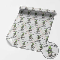 Funny Raccoon St Patricks Day Meme Wrapping Paper Roll First Of All I Am Delight