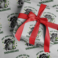 Funny Raccoon St Patricks Day Meme Wrapping Paper Roll Trash Panda Just Here For The Shenanigans