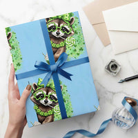 Funny Raccoon St Patricks Day Wrapping Paper Roll Irish Party Animal Gift