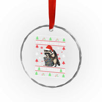 Funny Raccoon Ugly Christmas Crystal Glass Ornament I'm Just Here for The Snacks Cute Trash Panda - Wonder Print Shop