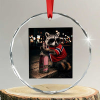 Funny Raccoon Whiskey Sunglasses Norwegian Flag Crystal Glass Ornament Viral Trash Panda Football Texas Souvenir Meme