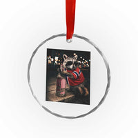 Funny Raccoon Whiskey Sunglasses Norwegian Flag Crystal Glass Ornament Viral Trash Panda Football Texas Souvenir Meme