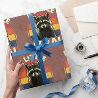 Funny Raccoon Wrapping Paper Roll A Little Feral Trash Panda Meme Retro - Wonder Print Shop