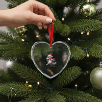 Funny Racoon Christmas Heart Crystal Glass Ornament If I Ever Get Rabies You're High On My Bitting List - Wonder Print Shop