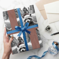 Funny Racoon With Bigfoot Selfie Christmas Wrapping Paper Roll - Wonder Print Shop