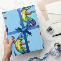Funny Rainbow Gator LGBTQ Pride Support Wrapping Paper Roll