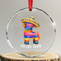 Funny Rainbow Pinata Sombrero Crystal Glass Ornament Id Hit That