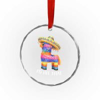 Funny Rainbow Pinata Sombrero Crystal Glass Ornament Id Hit That
