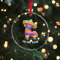 Funny Rainbow Pinata Sombrero Crystal Glass Ornament Id Hit That