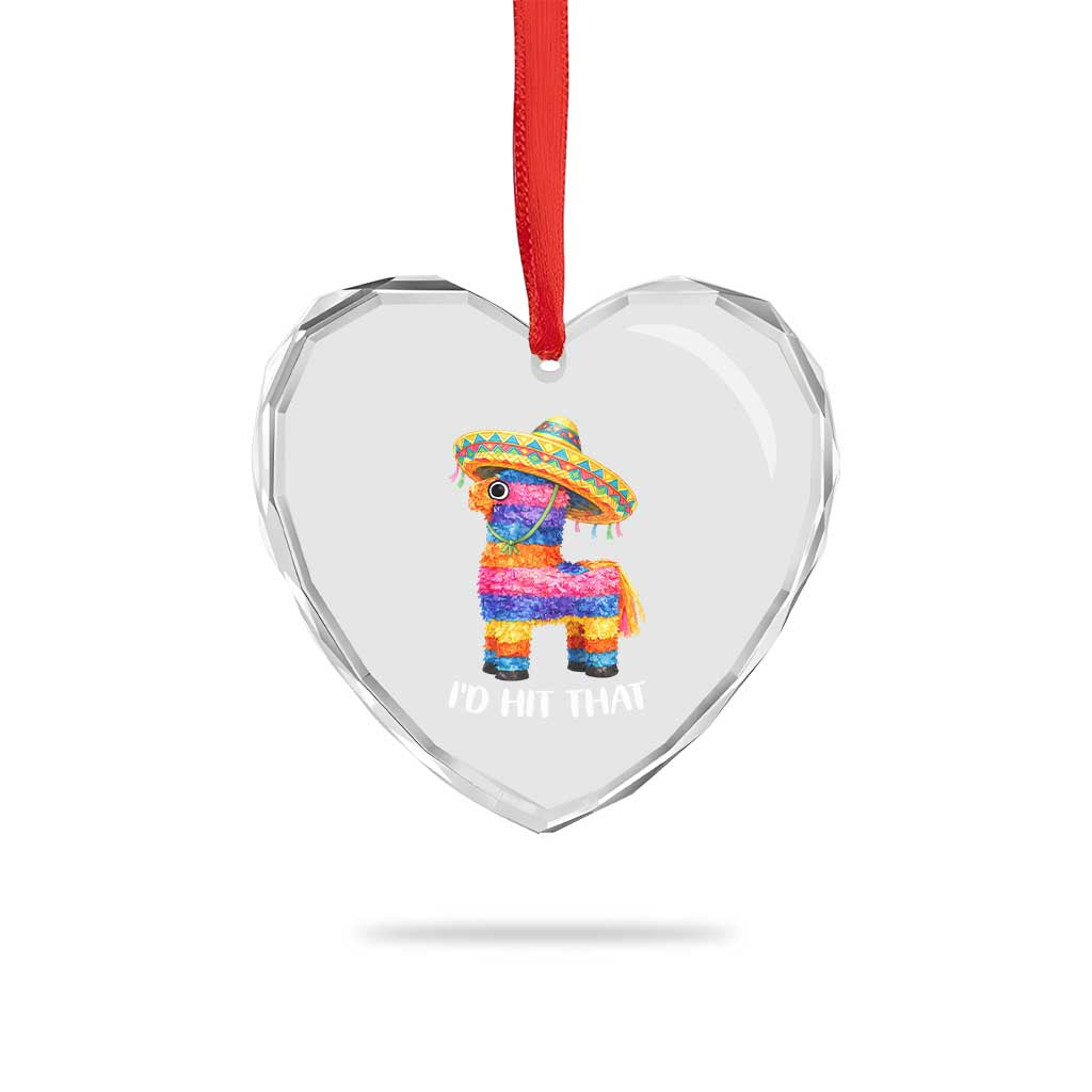 Funny Rainbow Pinata Sombrero Heart Crystal Glass Ornament Id Hit That